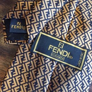 Fendi Black & Gold Neck Tie